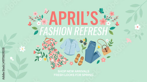 April's Fashion Refresh Banner with Spring Clothing