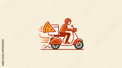 Pizza Delivery Rider on Scooter