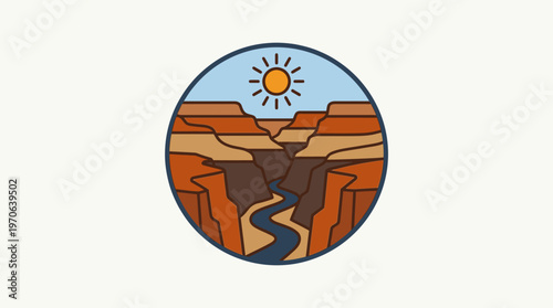 Minimalist Design of Grand Canyon in a Circle