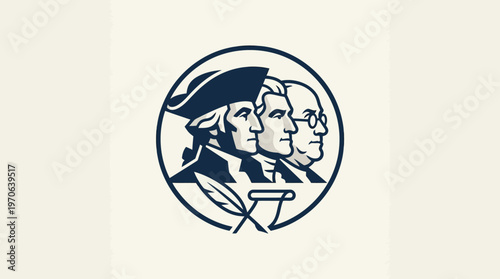 American Founders in a Circular Emblem