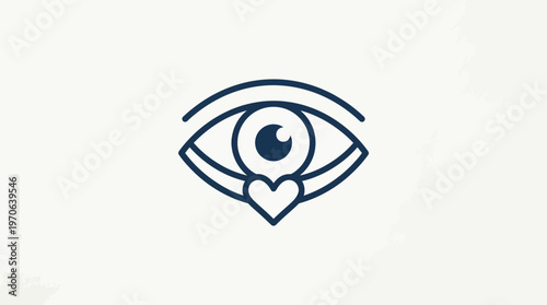 Minimalist Eye with Heart Symbol Design