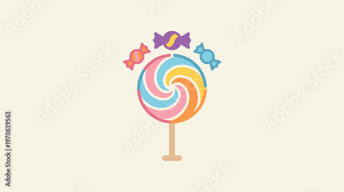 Sweet Lollipop Candy Design with Treats