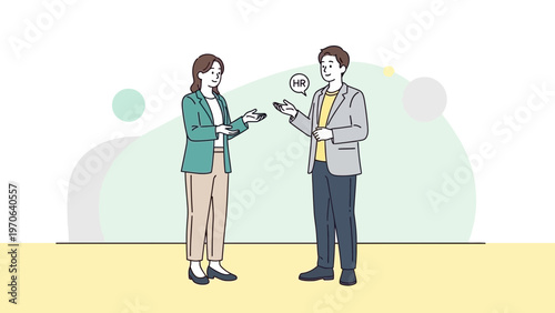 HR professional talking to employee about job interview or career development