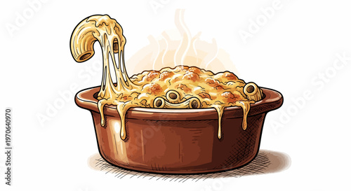 hot mac and cheese casserole with melted cheesy pasta bake