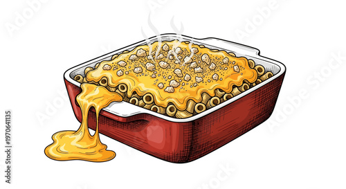 hot cheesy pasta bake casserole overflowing with sauce