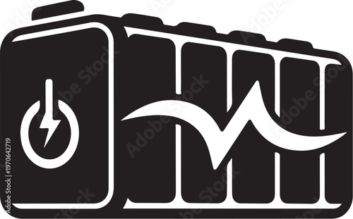 Battery, power, energy, icon, charging, vector, black, white