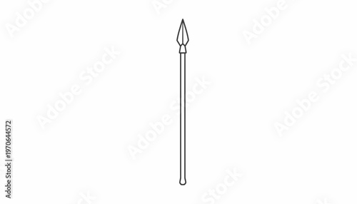 Simple Line Drawing of a Spear
