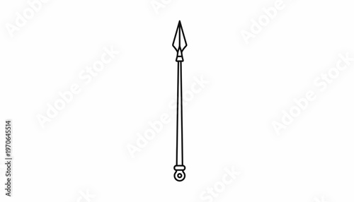 Simple Line Art Icon of a Spear