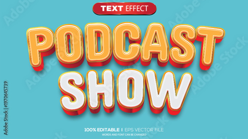 3d text effect podcast show theme