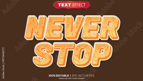 3d text effect never stop theme