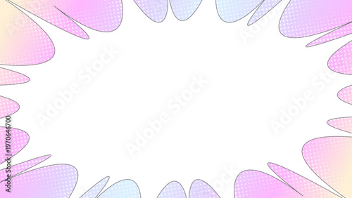 シンプルでポップな吹き出しのフレーム背景