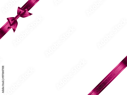 リボン蝶大、線、斜F、12マゼンタ