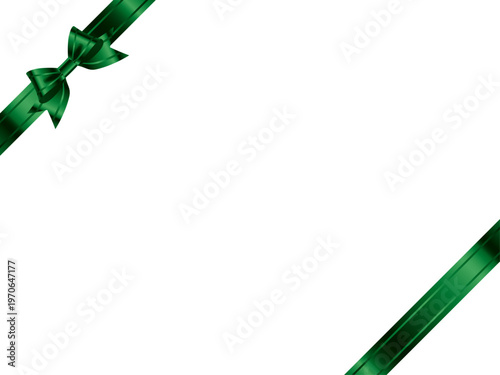 リボン蝶大、線、斜F、17緑