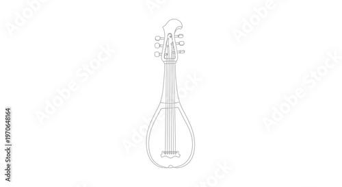 Outline of a Mandolin-like Stringed Instrument, Musical Instrument Icon
