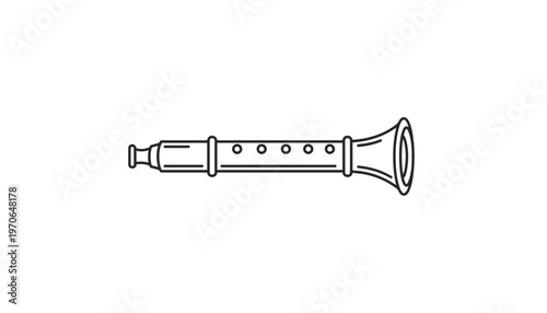 Outline illustration of a clarinet, a woodwind musical instrument