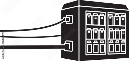 Electric panel, circuit breaker box, fuse box, electrical distribution, black
