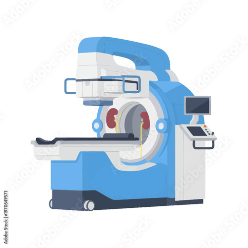 Medical CT Scanner Diagnostic Imaging Machine Vector Illustration for Healthcare Technology and Clinical Radiology Equipment Concept