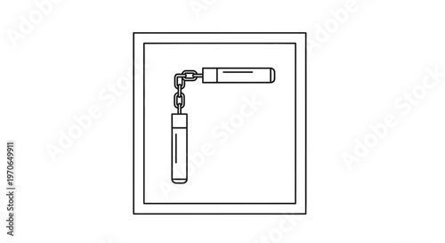 Martial Arts Nunchucks Icon Outline Vector Illustration