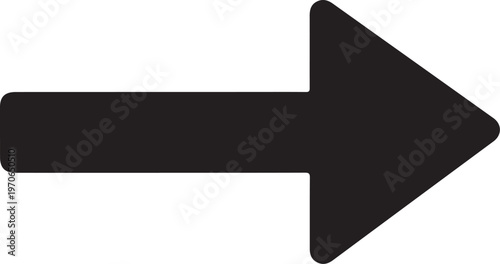 Black arrow icon, right pointing arrow, vector direction symbol, navigation pointer