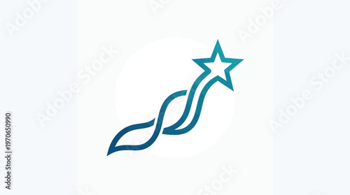 Abstract Star Logo with Streamer Trails