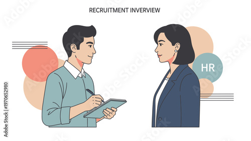 Recruitment Interview: HR professional interviewing a candidate, business concept