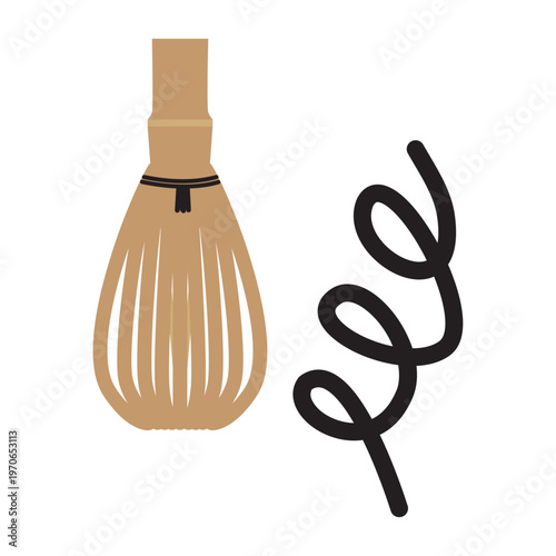 シンプルな茶道具、茶筅、くるくる