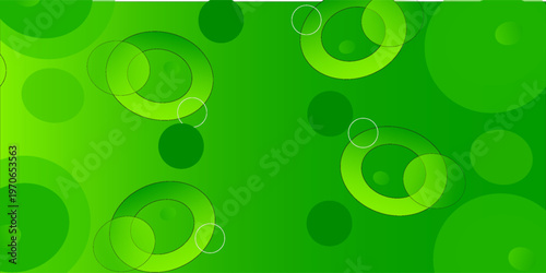 Abstract green background with circles. Dynamic shapes composition. Eps10 vector