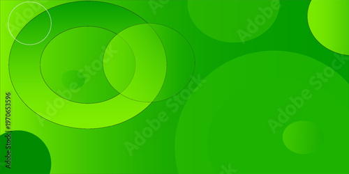 Abstract green background with circles. Dynamic shapes composition. Eps10 vector