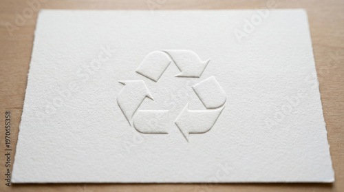 Embossed Recycle Symbol White.