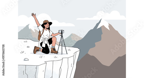 Woman Explorer Captures Majestic Mountain Views On Smartphone