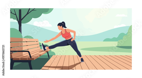 Woman Exercising Outdoors On A Sunny Day