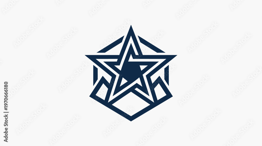 Fototapeta premium Abstract Geometric Star Symbol on White Background