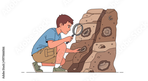 Young Explorer Discovers Ancient Fossils Embedded In Rock Formations