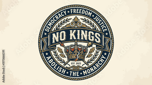 No Kings Abolish the Monarchy Emblem