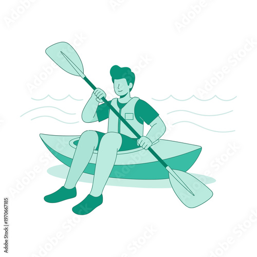 Young Man Kayaking on Water During Daytime Adventure
