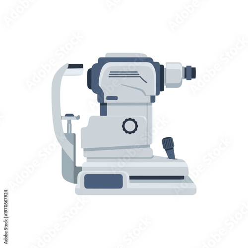Slit Lamp Ophthalmic Diagnostic Equipment Vector Illustration, Professional Eye Examination Medical Device for Optometry Clinic and Vision Care Practice