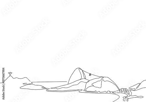 Rio de Janeiro Sugarloaf Mountain and Cable Car Monoline Skyline