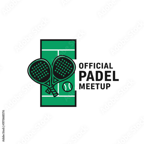 Modern Paddle Tennis Tournament Emblem for Official Meetup Events and Enthusiasts