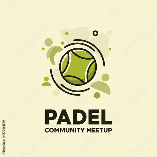 Modern Padel Community Meetup Logo Design Minimalist Style