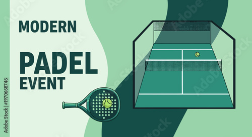 Modern Padel Event Celebration And Tournament Poster Design