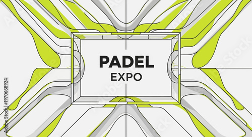 Modern Padel Expo Design Featuring Geometric Lines And Vibrant Color Combination