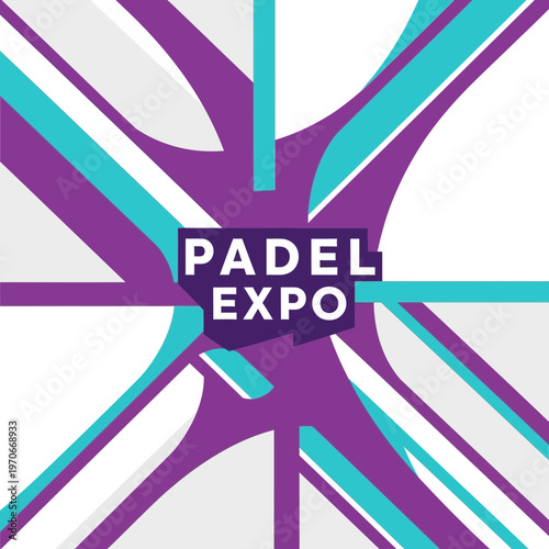 Modern Padel Expo Graphic Design With Abstract Lines And Bold Text