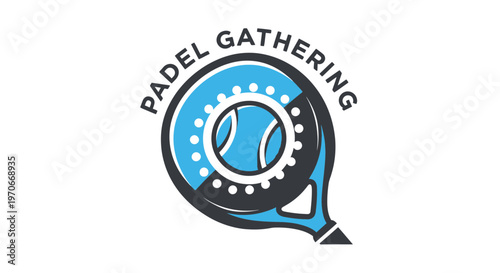 Modern Padel Gathering Logo Design With Tennis Ball Element