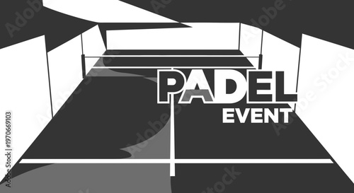 Modern Padel Tennis Court Graphic Design Event Announcement