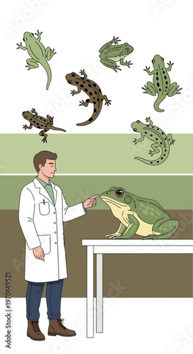 Zoologist Studying Amphibians And Reptiles In A Laboratory Setting
