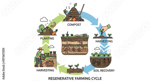 Regenerative Farming Cycle Process Diagram