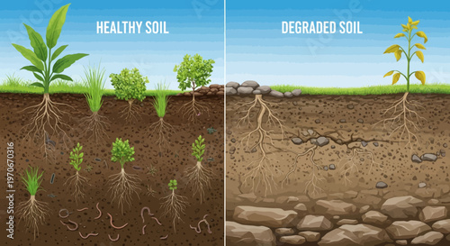 Soil Comparison Healthy vs Degraded Soil