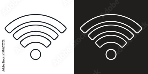 minimalist wifi signal icon set in flat design vector illustration