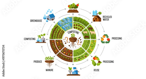Sustainable agriculture and composting cycle process