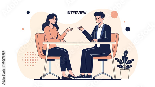 Job Interview: Two Professionals Discussing Opportunities at a Desk